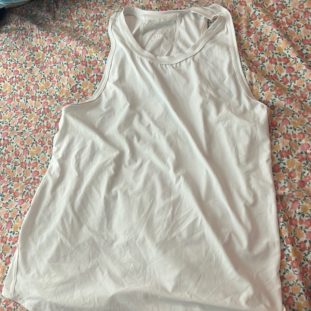 White workout tank
